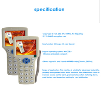 Duplicateur/Programmeur/Lecteur RFID portable ZX08CD 125KHz 13.56Mhz pour cartes d'identité RFID