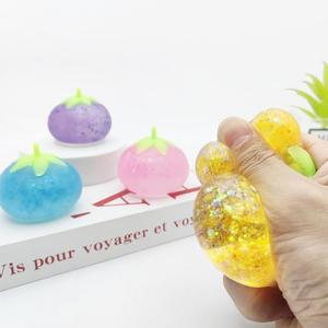 Jincan Hot Sale TPR Soft <b>Glue</b> Gold Powder Squeeze Toys Decompress Maltose Tomato Pinch for Boys and Girls - Product Image 3