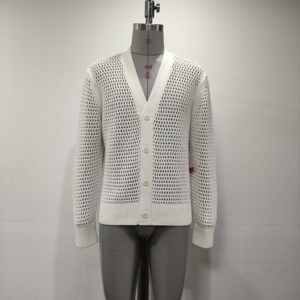 Manson Hochwertige Herren-Strickjacke Locker Sitzender Pointelle-Knopf Cardigan Frühling und Sommer Langarm-Pullover - Product Image 5