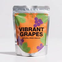 Sacs zip-lock imprimés personnalisés Sacs d'emballage refermables en mylar Sacs d'emballage alimentaire en papier aluminium en bonbon grains de café raisins secs