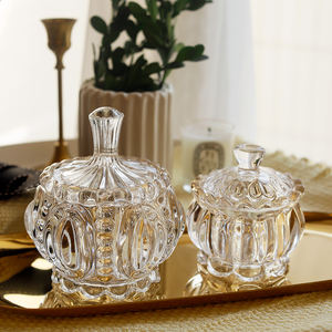 Exquisito frasco de cristal transparente con relieve de pájaro, mariposa, caramelo, caja de joyería de boda con tapa, contenedor de almacenamiento - Product Image 4