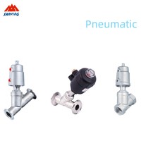 Katup Sudut Tipe Y Pneumatik SS316 dengan Seal PTFE, Rating Temperatur Tinggi, Aktuator Baja Tahan Karat untuk Media Dasar DN15-DN150