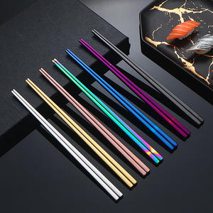 Palillos Cuadrados de Acero Inoxidable 304 de Grado Alimenticio para Adultos, Juego de Regalo con Empaque - Product Image 4