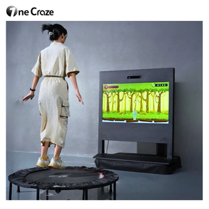 Mur de projection métallique commercial avec projecteur intégré, système interactif de mouvement sportif AR pour trampoline, pour aire de jeux intérieure pour enfants - Product Image 2