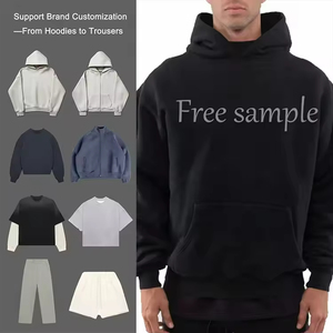 High Quality Personalized Puff Print Cotton Men's Hoody Loose Luxury Heavyweight Sublimation Pullover Black Hoodie