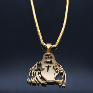 Op Geloof Gebaseerde Religieuze Katholieke Christelijke <span class=keywords><strong>Crucifix</strong></span> Mannelijke Jezus Sieraden Roestvrij Staal Kruis Vrouwen Mannen Gouden Hanger Charme Ketting - Product Image 3