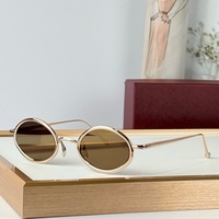 Lunettes de soleil ovales de luxe de haute qualité, style designer, monture métallique classique, verres dégradés anti-UV pour femmes, usage quotidien