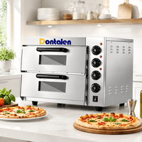 Four à pizza commercial en acier inoxydable à double couche, four de comptoir avec commandes indépendantes, porte vitrée, four à pizza professionnel