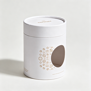 Caja cilíndrica redonda personalizada con ventana visible, impresión personalizada para envasado de granos de café y productos secos, promoción de marca - Product Image 2