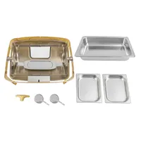 Roldeksel rechthoekige chafing dish 9,5QT roestvrij staal luxe serveerwarmer voor voedsel, geschikt voor commerciële restaurants en hotels in het Chinese landgebied