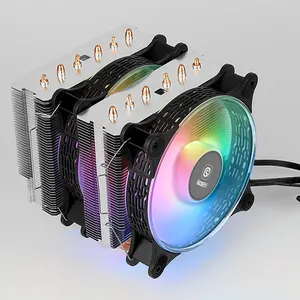 Ventilador da CPU 6 tubos de calor CPU Cooler 4 pinos PWM RGB PC silencioso LGA 775 1200 1150 1151 1155 2011/2011 CPU Cooler Fan