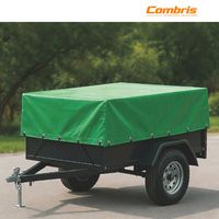 Bâche de remorque en PVC robuste thermosoudée 7'x16' avec revêtement anti-coupe, rabat anti-pluie, anti-déchirure, coupe-vent, avec Velcro et fermeture éclair