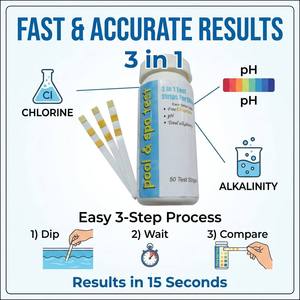 Tiras Reactivas 3 en 1 para Piscinas y Spas, para Medir <span class=keywords><strong>Cloro</strong></span> Libre, Valor de pH y Alcalinidad Total, Accesorio para Piscinas - Product Image 4
