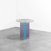 Moderner Minimalistischer Mattierter Acryl-Couchtisch Runder Robuster Kleiner Beistelltisch für Wohnzimmer Apartment-Dekoration