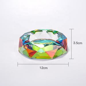 ที่เขี่ยบุหรี่คริสตัลเคลือบกระเป๋ากระจกสีรุ้งขนาดใหญ่แปดเหลี่ยมบุหรี่ - Product Image 3