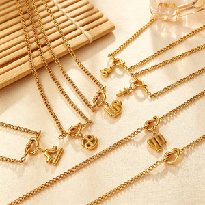 Collar con Colgante de Constelación en Aleación de Zinc Chapado en Oro, Cadena de Caja a la Moda para Mujer, Joyería de Uso Diario - Product Image 3