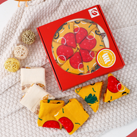 Chaussettes fantaisie en gros, chaussettes personnalisées créatives en forme de boîte à pizza, chaussettes amusantes et respirantes, cadeaux pour un usage quotidien