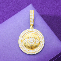 Hip Hop rappeur bijoux 925 argent Sterling Horus oeil cercle géométrique pendentif VVS broche réglage Moissanite diamant pendentif breloque
