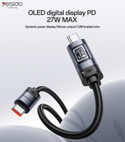 Câble de données Yesido PD27W à charge rapide Type-C vers IP 1,2 m, fil tressé, affichage numérique OLED, CA201