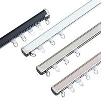 Rail de rideau moderne minimaliste en alliage d'aluminium, glissière silencieuse et fluide à montage au plafond, robuste et à haute capacité de charge
