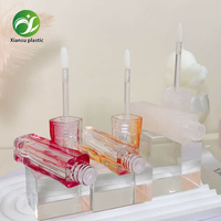 Tube de brillant à lèvres carré rose et orange en gros, emballage vide pour gloss et huile à lèvres en plastique ABS pour cosmétiques avec bouchon à vis