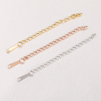 Chaîne d'extension en acier inoxydable doré de 6,5 cm avec fermoirs mousquetons pour la fabrication de bijoux DIY, bracelets et colliers