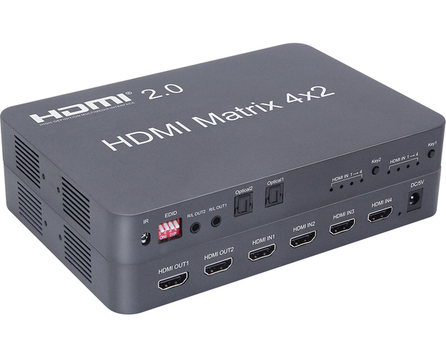 HD HDTV HD matrix 2.0 matrix Switcher 4 in 2 Out HD Video matrix Switching 4K60hz