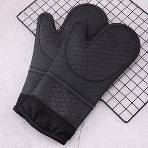 Juego de Guantes de Horno de Silicona Resistentes al Calor, Forro de Poliéster Suave, Impermeables, Largos, Flexibles y Gruesos para Cocina - Product Image 1