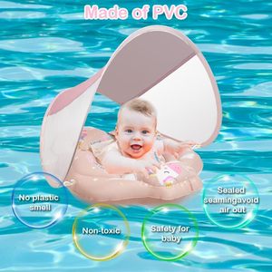 Bouée de bain gonflable pour bébé avec auvent pare-soleil pour piscine extérieure - Product Image 6