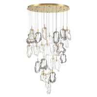 Lustre moderne minimaliste sur mesure pour escaliers intérieurs, villa, salon, salle à manger, verre LED, suspension multi-gouttes, dimmable, haut