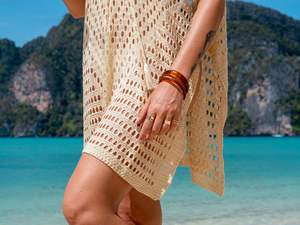 Caftan <span class=keywords><strong>Tunique</strong></span> Cape Tricotage Creux Crochet Smock Maillots <span class=keywords><strong>De</strong></span> Bain, Femmes Boho Robe <span class=keywords><strong>Grande</strong></span> <span class=keywords><strong>Taille</strong></span> <span class=keywords><strong>Plage</strong></span> Cover up - Product Image 6