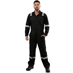 <b>Men's</b> Work Coverall Reflective Tape Mechanic <b>Jumpsuit</b> Durable Industrial Workwear - Product Image 1