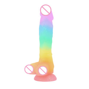 Nuovo Dildo Morbido in Silicone Arcobaleno Colorato, Giocattoli Sessuali per Masturbazione Femminile, Prodotti per Adulti per Donne, Lesbiche e Uomini - Product Image 2