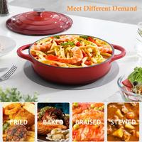Articles ménagers lumineux Casserole émaillée en fonte rouge vintage et marmite à paella couleur personnalisable 28cm de diamètre passe au four