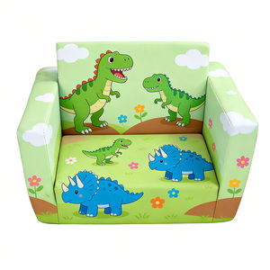 Taburete Plegable Individual de Espuma con Tela de Piel de Durazno, Color Personalizado, para Niños, Rincón de Lectura, Sofá de Dinosaurio para Bebés - Product Image 1