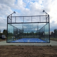 Lapangan Padel Panoramic QJIN Berkualitas Tinggi, Stabilitas Tinggi, Kaca Tempered 12mm, Harga Hemat, Harga Pabrik