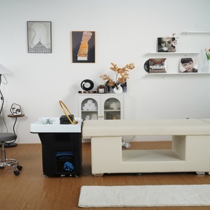 Évier portable en acrylique noir avec tiroir et circulation d'eau, design moderne et épuré pour salon de beauté, salon de coiffure, spa capillaire à domicile - Product Image 6
