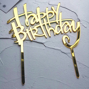 ท็อปเปอร์เค้กอะคริลิคสีทองและสีดำ ลาย "Honey And Sweetness Happy Birthday" สำหรับตกแต่งเค้กในงานวันเกิด - Product Image 4