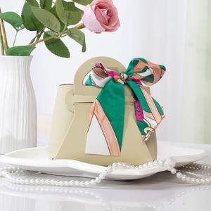 Bolsa de Regalo de Boda de Cuero Mini Reciclable con Logotipo Personalizado, Caja de Dulces Portátil, Caja de Regalo de Cuero con Listón - Product Image 6