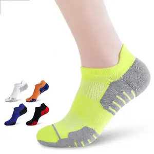 Customized Men's Multi Colors Performance Comfort Fit No-Show Running Athletic Socks Breathable Black White Running Soc