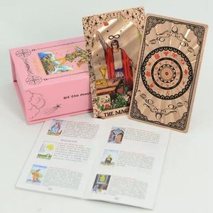 Cartas del <span class=keywords><strong>Tarot</strong></span> de la Fortuna <span class=keywords><strong>Estrella</strong></span> Láser - Juego Completo para Principiantes, Material PET, Nueva Lámina Dorada, Forma Rectangular Personalizable - Product Image 5