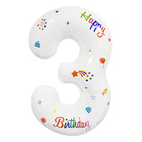 Ballon en Mylar transparent de 32 pouces, chiffres 0-9, avec impression colorée pour anniversaire, idéal pour accessoires photo d'anniversaire pour enfants, vente en gros