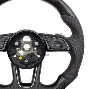 Cuero perforado de fibra de carbono mejorado de mano de obra fina de alta calidad para volante Audi S3 8V S4 S5 B9 RS3 RS4 RS5 - Product Image 4