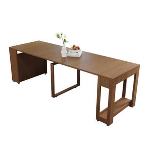 Mesa de Comedor Extensible de Madera Maciza, Rectangular, Plegable, Multiusos, para Comedor - Product Image 5