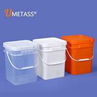 Seaux carrés en plastique robustes de 5L, 10L, 20L et 5 gallons avec couvercles pour l'emballage de peinture – Vente en gros