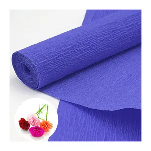 Papel de crepe elástico de cores sólidas, para papel de cripe de cor de flor para a escola