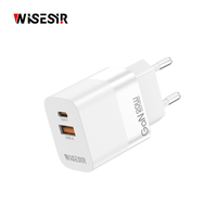Chargeur mural WISESIR 20W GaN PD3.0 USB-A+C compact et portable à charge rapide pour iPad Air 15/14/13
