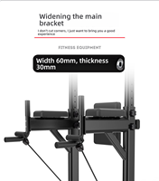 Tour de musculation KJ en métal avec station de dips et barre de traction, capacité de charge de 200 kg, pour salle de sport à domicile, équipement d'entraînement de force à hauteur réglable