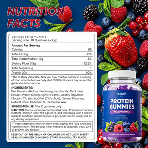 Gomitas de Proteína con Bayas Mixtas, Suplemento Dietético, 60 Unidades, Masticables con Sabor a Frutas, Nutrición Deportiva para Adultos - Product Image 2