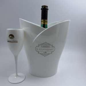 Secchiello per Ghiaccio in Plastica Bianca per Esposizione di Champagne e Prosecco con 2 Bicchieri da <span class=keywords><strong>Vino</strong></span> in Plastica - Product Image 5